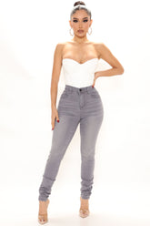 No Stress No Gap Proof Skinny Jeans - Grey Ins Street